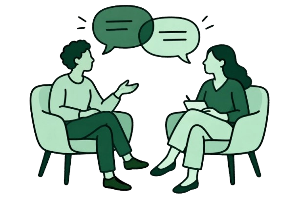 Two people having a supportive conversation