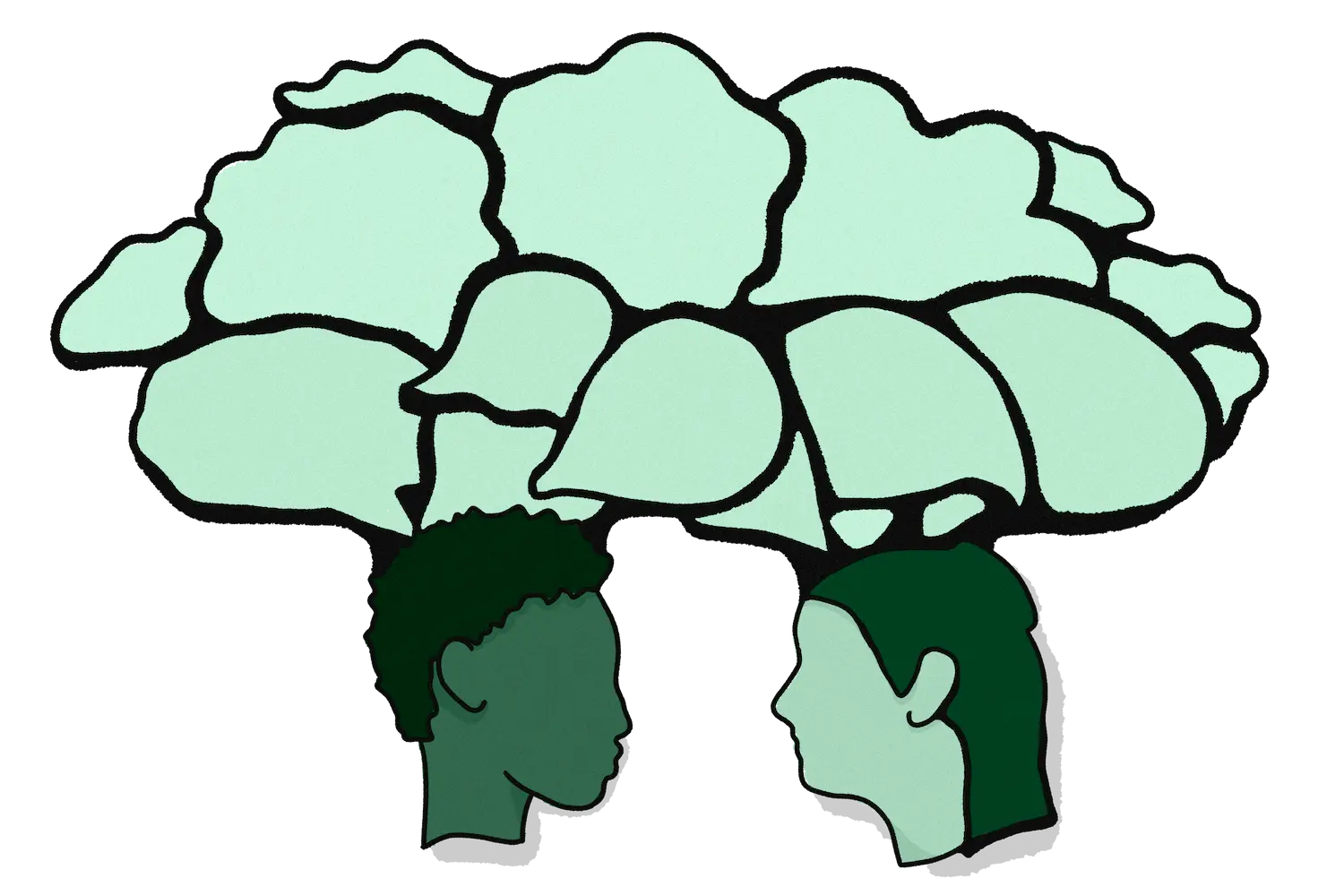Thought-Bubble-Green Illustration representing thoughts, communication and reflection
